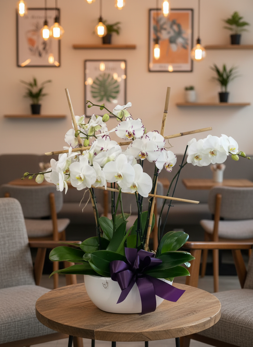 Premium White Orchid Planter